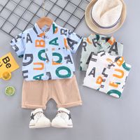 Casual Letter Cotton Polyester Boys Clothing Sets main image 3