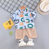 Casual Letter Cotton Polyester Boys Clothing Sets main image 4
