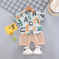 Casual Letter Cotton Polyester Boys Clothing Sets main image 1