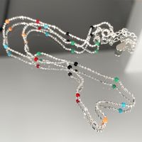 Style Simple Multicolore Argent Sterling Émail Placage Collier sku image 1
