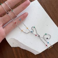 Simple Style Multicolor Sterling Silver Enamel Plating Necklace main image 2