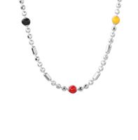 Simple Style Multicolor Sterling Silver Enamel Plating Necklace main image 3