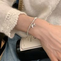 Süss Einfacher Stil Bogenknoten Sterling Silber Perlen Überzug Inlay Künstliche Perlen Armbänder main image 4