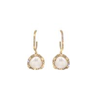 Wholesale Jewelry 1 Pair Shiny Round Imitation Pearl Rhinestones Pearl Drop Earrings main image 2