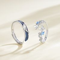Simple Style Butterfly Whale Sterling Silver Enamel Plating Inlay Zircon Couple Rings Bracelets Necklace main image 3