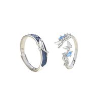 Simple Style Butterfly Whale Sterling Silver Enamel Plating Inlay Zircon Couple Rings Bracelets Necklace main image 2