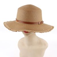 Unisex Simple Style Solid Color Straw Hat main image 5