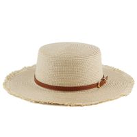 Unisex Simple Style Solid Color Straw Hat main image 2