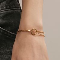 Artistic Circle Titanium Steel Plating 18k Gold Plated Bracelets main image 3