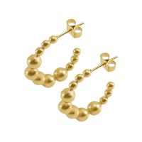 1 Pair Simple Style C Shape Plating 304 Stainless Steel Titanium Steel 18K Gold Plated Ear Studs main image 2