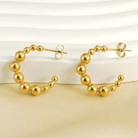 1 Pair Simple Style C Shape Plating 304 Stainless Steel Titanium Steel 18K Gold Plated Ear Studs main image 4