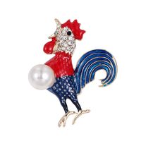 Mignon Cock Oiseau Alliage Incruster Strass Femmes Broches main image 3