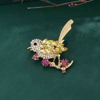Lindo Pene Pájaro Aleación Embutido Diamantes De Imitación Mujeres Broches sku image 14