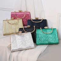 Silver Black Gold Pu Leather Solid Color Square Evening Bags main image 1