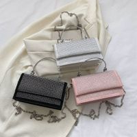 Pink Black White Pu Leather Solid Color Square Evening Bags main image 1