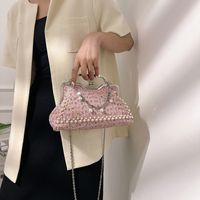 Schwarz Weiß Rosa Pu-leder Einfarbig Quadrat Tasche Clutch main image 3