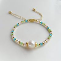 Simple Style Round Mixed Materials Beaded Knitting Bracelets sku image 2