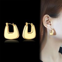 1 Pair Simple Style Solid Color Plating 304 Stainless Steel 18K Gold Plated Earrings main image 7