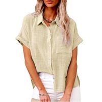 Women's Blouse Short Sleeve Blouses Casual Solid Color main image 4