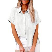Women's Blouse Short Sleeve Blouses Casual Solid Color main image 2