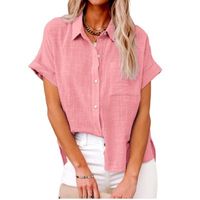 Women's Blouse Short Sleeve Blouses Casual Solid Color main image 9