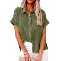 Women's Blouse Short Sleeve Blouses Casual Solid Color main image 6