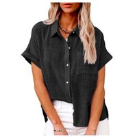 Women's Blouse Short Sleeve Blouses Casual Solid Color main image 5