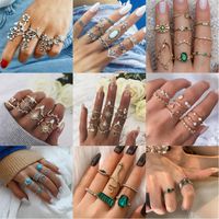 Vintage Style Punk Animal Plant Crown Alloy Plating Hollow Out Inlay Artificial Gemstones Artificial Diamond Opal Gold Plated Silver Plated Women's Open Ring Rings main image 1