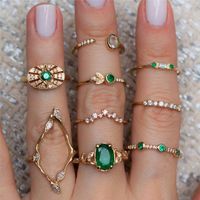 Vintage Style Punk Animal Plant Crown Alloy Plating Hollow Out Inlay Artificial Gemstones Artificial Diamond Opal Gold Plated Silver Plated Women's Open Ring Rings sku image 8