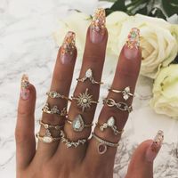Vintage Style Punk Animal Plant Crown Alloy Plating Hollow Out Inlay Artificial Gemstones Artificial Diamond Opal Gold Plated Silver Plated Women's Open Ring Rings sku image 10