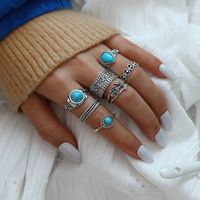Vintage Style Punk Animal Plant Crown Alloy Plating Hollow Out Inlay Artificial Gemstones Artificial Diamond Opal Gold Plated Silver Plated Women's Open Ring Rings sku image 4