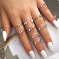 Vintage Style Punk Animal Plant Crown Alloy Plating Hollow Out Inlay Artificial Gemstones Artificial Diamond Opal Gold Plated Silver Plated Women's Open Ring Rings sku image 7
