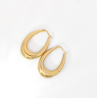 1 Pair French Style Water Droplets Plating Stainless Steel 18K Gold Plated Earrings main image 6