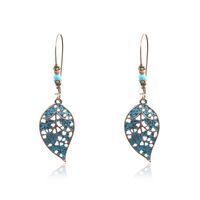 Wholesale Jewelry 1 Pair Bohemian Leaf Round Sun Alloy Turquoise Drop Earrings sku image 2