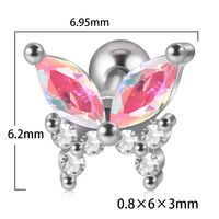 1 Piece Artistic Butterfly Stainless Steel Inlay Turquoise Zircon Ear Studs sku image 10