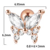 1 Piece Artistic Butterfly Stainless Steel Inlay Turquoise Zircon Ear Studs sku image 13