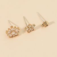 1 Set Classic Style Leaf Star Copper Inlay Zircon Earrings main image 5