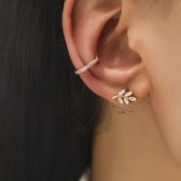 1 Set Classic Style Leaf Star Copper Inlay Zircon Earrings sku image 7