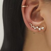 1 Set Classic Style Leaf Star Copper Inlay Zircon Earrings sku image 6