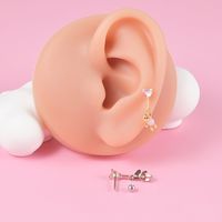 1 Piece Cute Star Moon Bear Plating Stainless Steel Ear Clips main image 5