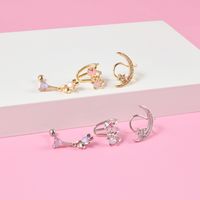 1 Piece Cute Star Moon Bear Plating Stainless Steel Ear Clips main image 4