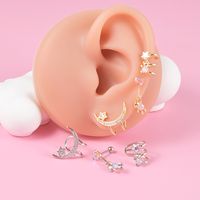 1 Piece Cute Star Moon Bear Plating Stainless Steel Ear Clips main image 3