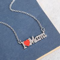 IG Style MAMA Simple Style Letter Heart Shape Alloy Plating Inlay Zircon Mother'S Day Women's Necklace main image 5