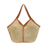 Femmes Petit Toutes Les Saisons Paille Bloc De Couleur Vacances Ouvert Sac De Paille main image 4