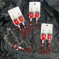 1 Pair Novelty Blood Bag Irregular Stamping Plastic Drop Earrings main image 4
