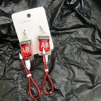 1 Pair Novelty Blood Bag Irregular Stamping Plastic Drop Earrings sku image 7