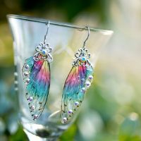 Wholesale Jewelry 1 Pair Retro Wings Alloy Rhinestones Drop Earrings main image 1