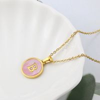 Style Simple Lettre Acier Au Titane Placage Incruster Coquille Pendentif sku image 2