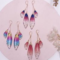 Wholesale Jewelry 1 Pair Simple Style Wings Alloy Rhinestones Drop Earrings main image 5