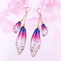 Wholesale Jewelry 1 Pair Simple Style Wings Alloy Rhinestones Drop Earrings sku image 2